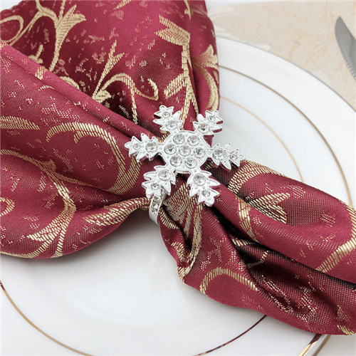 Winter Theme Party Laser Cut Silver Snowflakes Christmas Napkin Ring