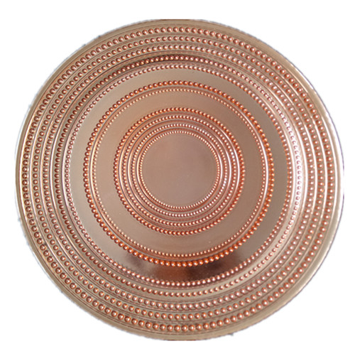 rose gold beaded plate charger