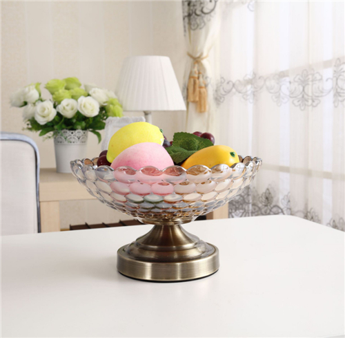 High Quality Crystal Glass Decorative Compote Bowl Fruit Tray