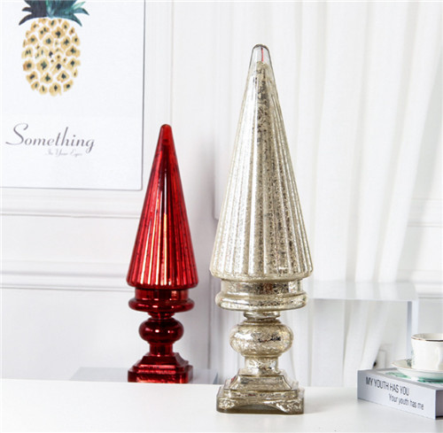 Hot sale Glass Christmas Tree Resin Christmas Ornament With LED Light