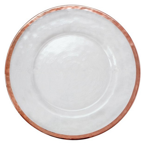 rose golden rim glass charger plates