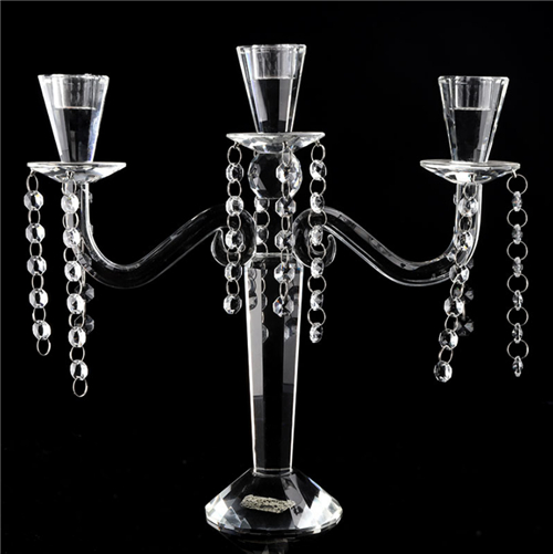 Elegant Tall Wedding 5 Arms Beaded Crystal Candelabra