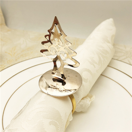 Gold Metal Crystal Rhinestone Napkin Rings For Wedding