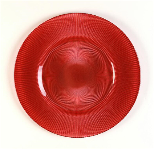 decorative red glass plate