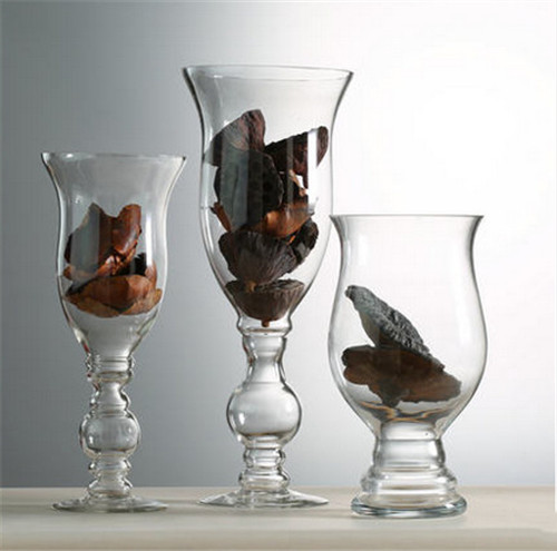 Wholesale Transparent Hurricane Glass Vase Candle Holder