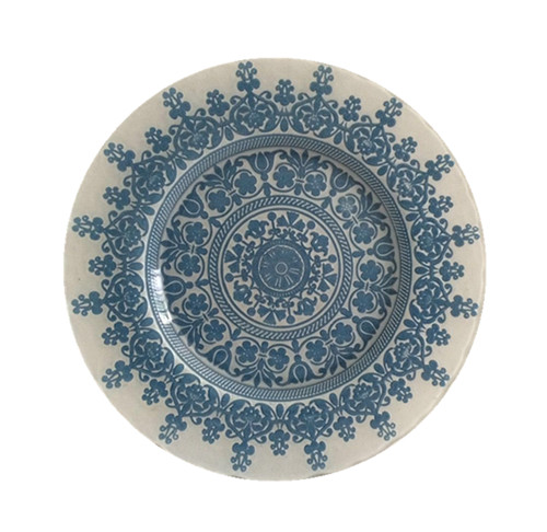 custom white blue plate