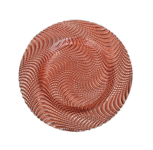 glass charger plates rose gold