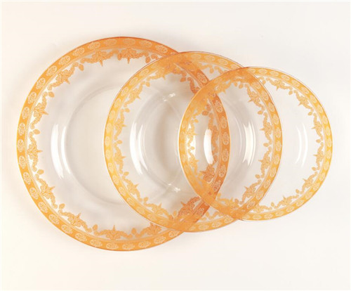 glass gold charger plate set