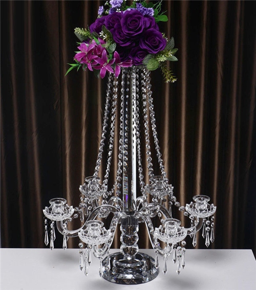 Crystal Candle Holder With Hanging Crystal Wedding Centerpieces On Sell