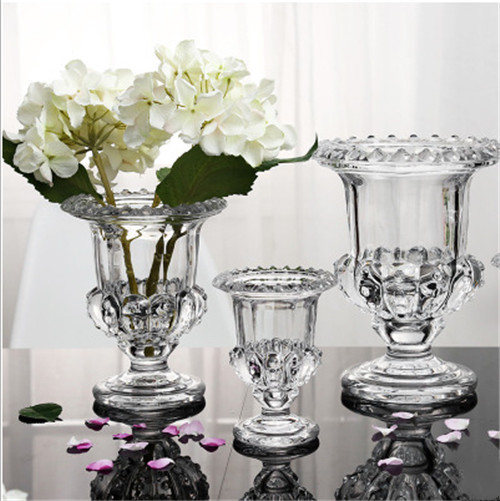 Transparent Crystal Glass Vase Set For Home Decoration