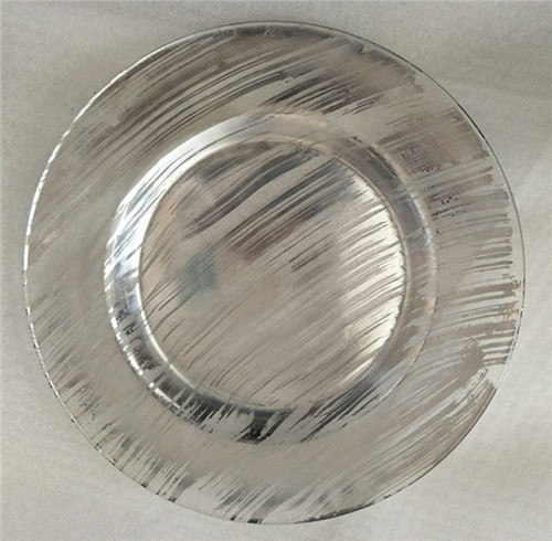 silver glass charger plate