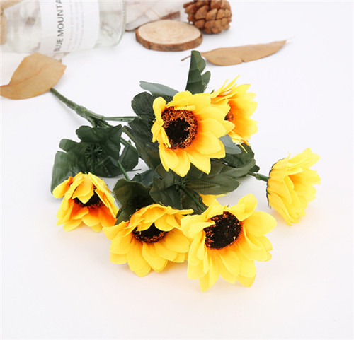 Factory direct sale 7 heads home decoration flower artificial sunflower