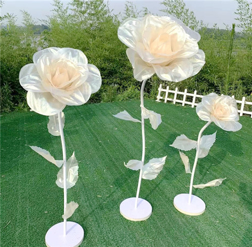 Large Artificial Rose Paper Flower With Stand For Decoration