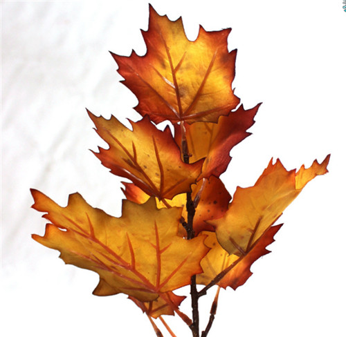 ISEVIAN Winter Plant Acorn leaf Artificial Red Leaves with Berries for Wedding