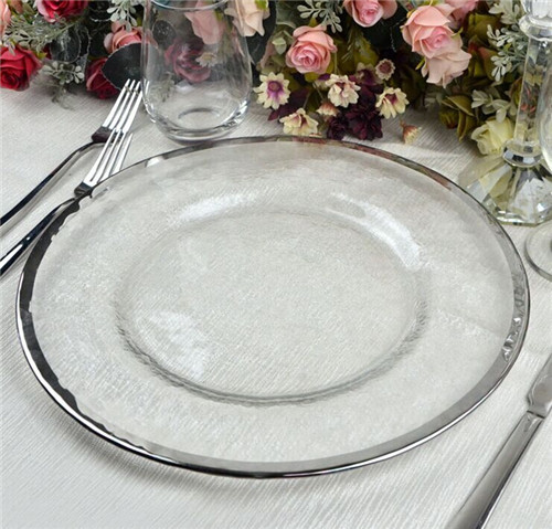 Silver Rim Round Charger Plate