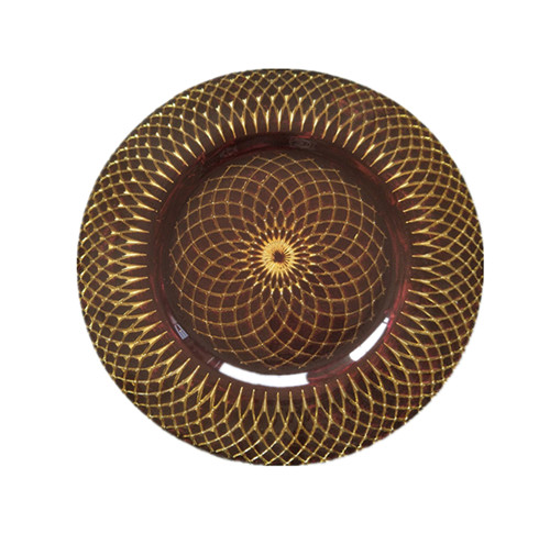 colorful glass charger plate