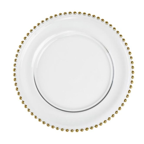 gold rimmed charger plate