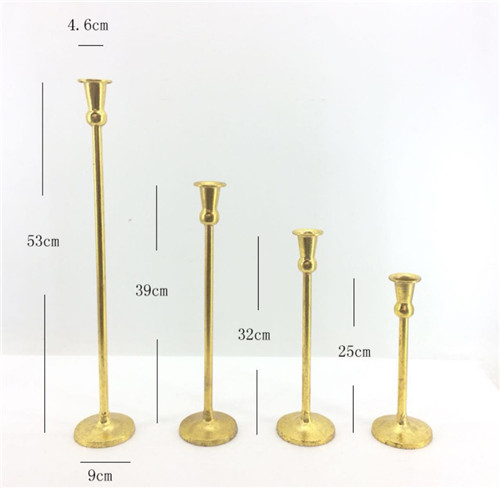 Classic Golden Table Metal Candlestick Holders For Wedding Home Decoration