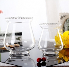 Clear Round Transparent Hydroponic Flower Glass Hyacinth Bud Vase for Home Decoration