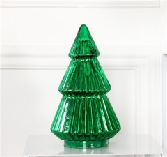 Artifical Led Lighted Glass Christmas Tree Christmas Ornaments Personalized Color Changing Led Glass Christmas Tree