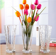 Factory Cheap Wholesale Simple Unique Designed Style Thick Glass Machine Made Vase For Home Decoration