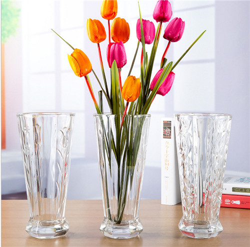 Crystal Clear Glass Flared Flower Vase For Wedding Decoration