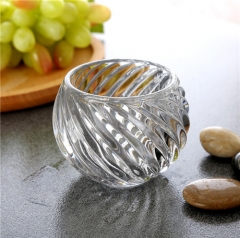 Modern Luxury Decoration Crystal Clear Glass Tabletop Vase Candle Jar Thickened Glass Candle holder