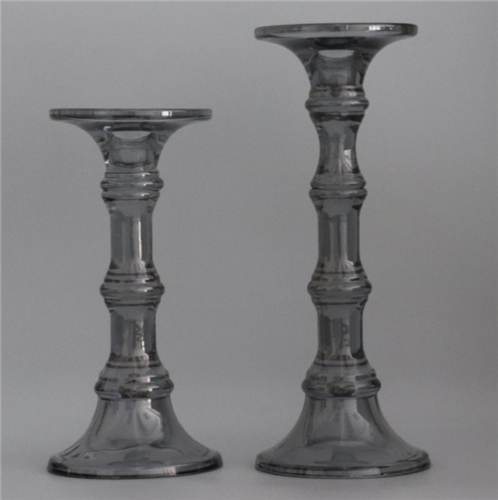 Wholesale Grey Colored Candle Pillar Holder Set