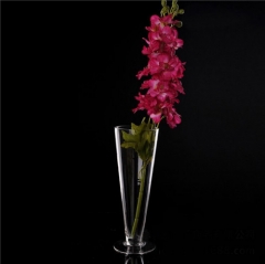 Transparent Trumpet Glass Vase For Wedding Centerpiece Table Decoration