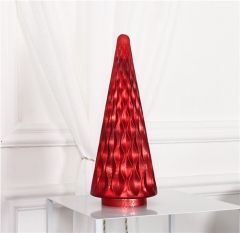 Red Christmas Tree Glass Cover Decoration with LED light