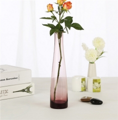 Mini Small Colored Hand Made Colorful Glass Single Vase For Home And Wedding Decoration