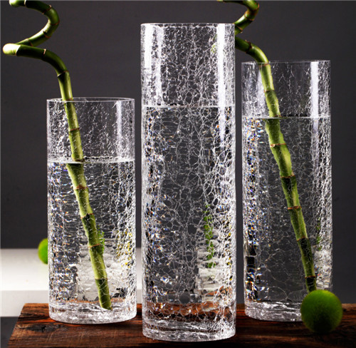 Transparent Cylinder Shape Wedding Glass Vases Wholesale