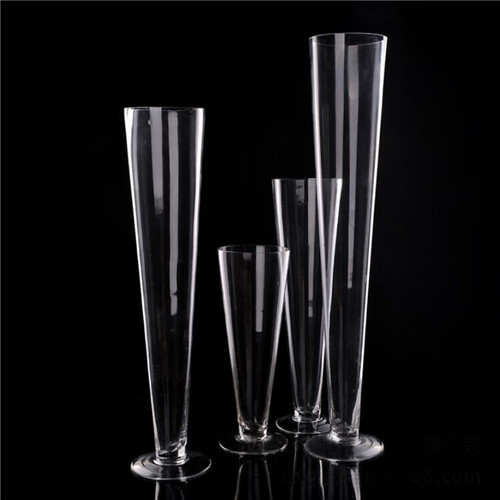 Transparent Trumpet Glass Vase For Wedding Centerpiece Table Decoration