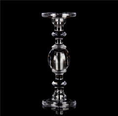 Vintage Clear Crystal Tea Light Pillar Votive Candle Stick Stand Holders Decorative For Wedding Table Christmas Decoration