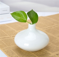 Luxury White Colored Ceramic Glass Vase Nordic Style Single Flower Planter For Wedding Table Decoration