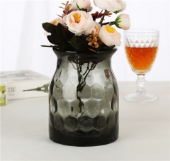 Factory Wholesale Solid Color Glass Flower Container Hammered Small Vase For Tabletop Decoration