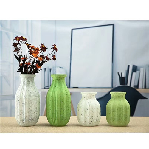 Wholesale Green White Colored Glass Vases For Home Decoration