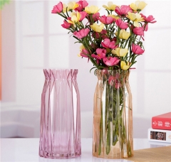 Glass Vase Transparent Hydroponic Colorful Vase Flower Pot Living Room Home Decoration