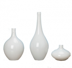 New Arrival Handmade White Ceramic Glass Flower Vase