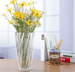 Wholesale Household Cheap Clear Elegant Cylinder Customized Glass Vase For Decoration