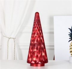 Red Christmas Tree Glass Cover Decoration with LED light