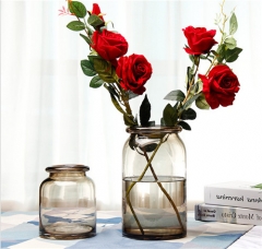 Elegant Romantic Round Glass Candle Jar Bottle Customized Color Home Decoration Vase Wholesale