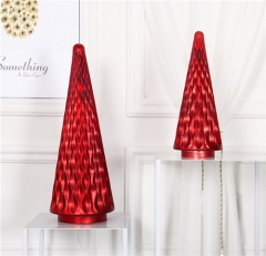 Red Christmas Tree Glass Cover Decoration with LED light