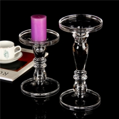 Factory Wholesale Clear 19 cm 27 cm 35 cm Tall Glass Crystal Candle Holder Table Candles Gifts