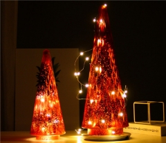 Glass Christmas Tree Luminous Decoration Center Decoration LED Desktop Window Fireplace Display Party Indoor Home Decoration