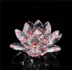 Lotus Flower Crystal Glass Candle Holders Tealight Jar