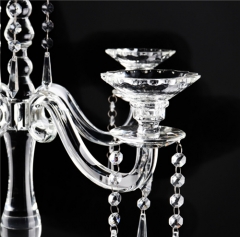 5 Holders Tall Candlestick Crystal Table Candelabra Wedding Centerpiece