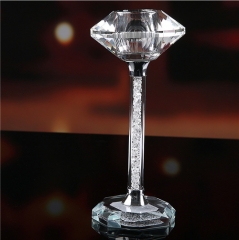 Crystal Glass Tea Light Candle Stick Holders For Wedding And Hotel