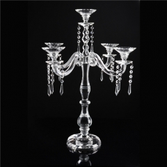 5 Holders Tall Candlestick Crystal Table Candelabra Wedding Centerpiece