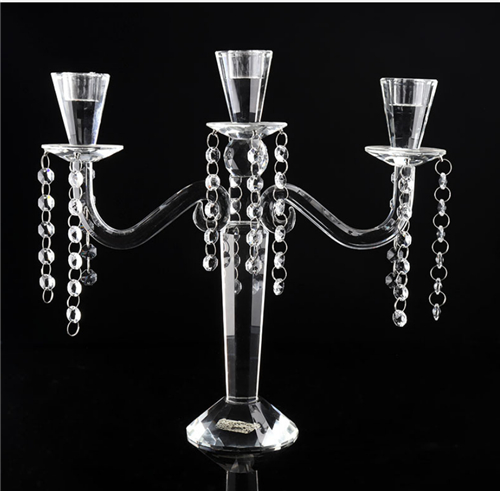 Elegant Tall Wedding 5 Arms Beaded Crystal Candelabra